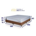 Ver imagem 2 de Conjunto Box Marrom Luanda Branco Espuma D28 Queen 158x198x62 - King House