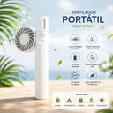 Ver imagem 5 de Ventilador Portatil Recarregavel USB Spray Agua Nebulizador Branco 2 Velocidades Compacto Viagem Cam