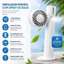 Ver imagem 4 de Ventilador Portatil Recarregavel USB Spray Agua Nebulizador Branco 2 Velocidades Compacto Viagem Cam