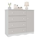 Ver imagem 2 de Cômoda Infantil 95cm 1 Porta e 4 Gavetas Realeza Multimóveis Mp4454 Branco/off White