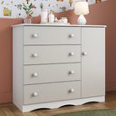 Ver imagem 1 de Cômoda Infantil 95cm 1 Porta e 4 Gavetas Realeza Multimóveis Mp4454 Branco/off White