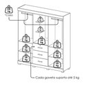 Ver imagem 5 de Guarda Roupa Casal Capela 4 Portas 182 Cm Madeira Macica Taeda 1143c Castanho Festra