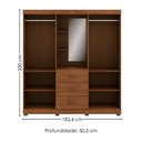 Ver imagem 3 de Guarda Roupa Casal Capela 4 Portas 182 Cm Madeira Macica Taeda 1143c Castanho Festra