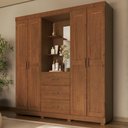 Ver imagem 2 de Guarda Roupa Casal Capela 4 Portas 182 Cm Madeira Macica Taeda 1143c Castanho Festra