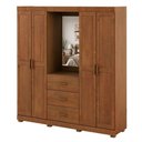 Ver imagem 1 de Guarda Roupa Casal Capela 4 Portas 182 Cm Madeira Macica Taeda 1143c Castanho Festra