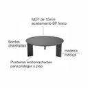 Ver imagem 3 de Conjunto Sala de Estar Mesa Lateral e Centro Orgânica Chanfrada Nero