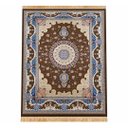 Ver imagem 1 de Tapete Persa Royal Marrom com Azul 300x400cm Fio Acetinado - Ideal para Quarto e Sala