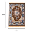 Ver imagem 3 de Tapete Persa Royal Marrom com Azul 300x400cm Fio Acetinado - Ideal para Quarto e Sala