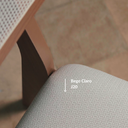 Ver imagem 4 de Conjunto Sala de Jantar Mesa Lisboa Hexagonal Off White/freijó com 4 Cadeiras Palha Sintética Bege