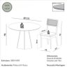 Conjunto Sala de Jantar Mesa Lisboa Hexagonal Off White/freijó com 4 Cadeiras Palha Sintética 100% M - 3