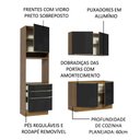 Ver imagem 5 de Armário de Cozinha Compacta 180cm Rustic/Preto Lux Madesa 01