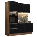 Ver imagem 3 de Armário de Cozinha Compacta 180cm Rustic/Preto Lux Madesa 01