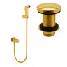 Kit Ducha Higiênica Dourada com Gatilho Abs + Valvula Lavatorio Click 7/8 Dourada Metal - 1