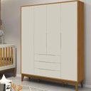 Ver imagem 3 de Guarda Roupa Infantil Classic Elfe Areia Acetinado Savana Amadeirado - Reller