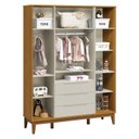 Ver imagem 2 de Guarda Roupa Infantil Classic Elfe Areia Acetinado Savana Amadeirado - Reller