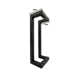 Puxador Porta Inox Deslocado Livrando a Fechadura Preto 30cm - 7