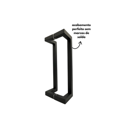 Puxador Porta Inox Deslocado Livrando a Fechadura Preto 30cm - 11
