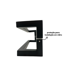 Puxador Porta Inox Deslocado Livrando a Fechadura Preto 30cm - 9