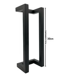 Puxador Porta Inox Deslocado Livrando a Fechadura Preto 30cm - 5