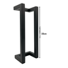 Puxador Porta Inox Deslocado Livrando a Fechadura Preto 30cm - 5