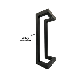 Puxador Porta Inox Deslocado Livrando a Fechadura Preto 30cm - 8
