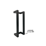 Puxador Porta Inox Deslocado Livrando a Fechadura Preto 30cm - 12