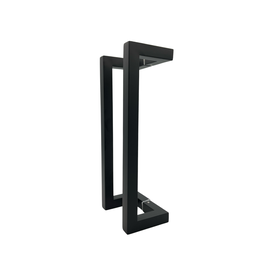 Puxador Porta Inox Deslocado Livrando a Fechadura Preto 30cm - 2