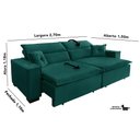 Ver imagem 2 de Sofá Londres 2.70m Retrátil e Reclinável Pillow Top - Verde