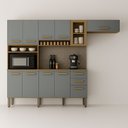 Ver imagem 1 de Cozinha Completa Athenas 10 Portas e Nichos e 1 Porta com Vidro Reflecta Mobilihouse