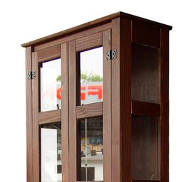 Cristaleira 2 Portas Vidro Lateral Madeira Maciça Imbuia D113vl Shop Jm - 3