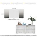 Ver imagem 6 de Aparador Buffet 4 Portas Com Espelho E Pés Quadrados Vegas V3563 Branco Branco