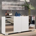 Ver imagem 7 de Aparador Buffet 4 Portas Com Espelho E Pés Quadrados Vegas V3563 Branco Branco