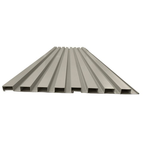 Painel Ripado em Placa 100x0,15cm (1,05m²) PVC + 2 Cantoneiras 1,05 Cinza Bariri