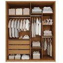 Ver imagem 4 de Conjunto Infantil/Juvenil Guarda-Roupa e Cômoda Lizz em MDF Off White e Cedro