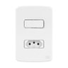 Cj 1 Interruptor Paralelo+tomada 10a Placa 4x2 Br Compose Weg 250v - Branco - 1