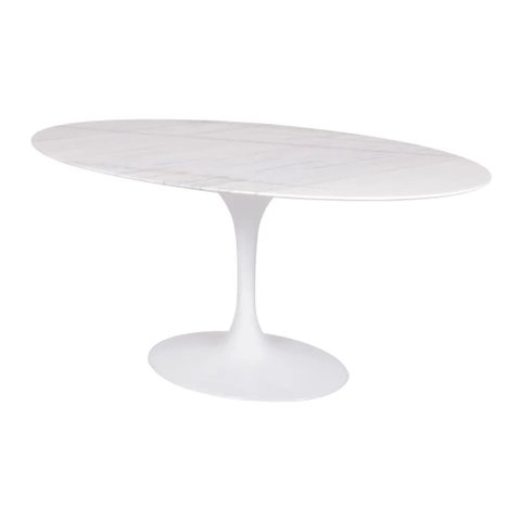 Mesa Saarinen Oval Espirito Santo 135x90cm - Base Branca mgsaarinen