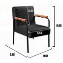 Ver imagem 3 de Kit 4 Poltrona Jade Braço Metal Cadeira Decorativa Recepção Sala Escritório - Corino Preto