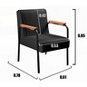 Kit 4 Poltrona Jade Braço Metal Cadeira Decorativa Recepção Sala Escritório - Corino Preto - 3