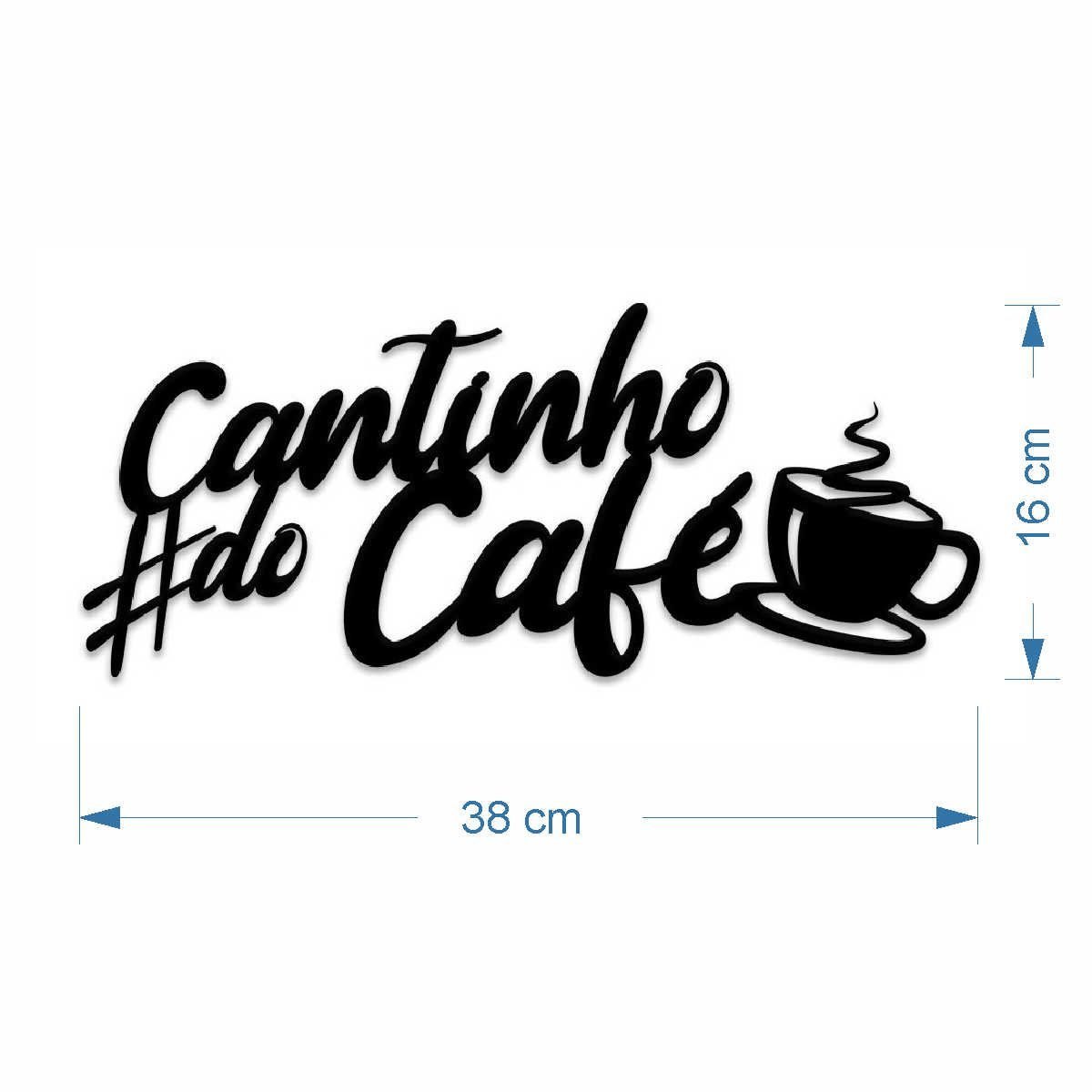 Cantinho do Café Placa Frase Decoração Parede Quadro Preto - 3