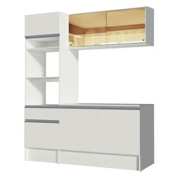 Armário de Cozinha Compacta 180cm Branco Diamante Madesa 86 - 10 Armário de Cozinha Compacta 180cm Branco Diamante Madesa 86 - 10