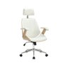 Cadeira de Escritório Ergonômica Giratória Office Lisboa Madeira Natural Rivatti Branca - 3
