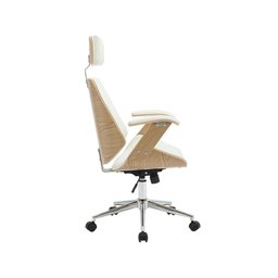 Cadeira de Escritório Ergonômica Giratória Office Lisboa Madeira Natural Rivatti Branca - 4