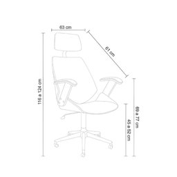Cadeira de Escritório Ergonômica Giratória Office Lisboa Madeira Natural Rivatti Branca - 7