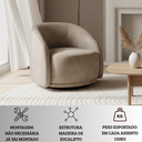 Ver imagem 6 de Poltrona Decorativa Orgânica Giratória Veludo Bege Premium Suporta 150kg Luxo Montada Design Curvo