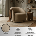 Ver imagem 5 de Poltrona Decorativa Orgânica Giratória Veludo Bege Premium Suporta 150kg Luxo Montada Design Curvo