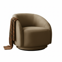 Ver imagem 2 de Poltrona Decorativa Orgânica Giratória Veludo Bege Premium Suporta 150kg Luxo Montada Design Curvo
