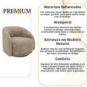 Ver mais imagens de Poltrona Decorativa Orgânica Giratória Veludo Bege Premium Suporta 150kg Luxo Montada Design Curvo