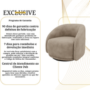 Ver imagem 7 de Poltrona Decorativa Orgânica Giratória Veludo Bege Premium Suporta 150kg Luxo Montada Design Curvo