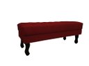 Ver imagem 2 de Recamier Luis Xv Capitonê Retrô 120cm Suede Marsala Pés Madeira Mz Decor