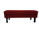Ver imagem 3 de Recamier Luis Xv Capitonê Retrô 120cm Suede Marsala Pés Madeira Mz Decor